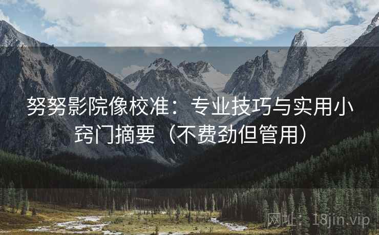 努努影院像校准：专业技巧与实用小窍门摘要（不费劲但管用）